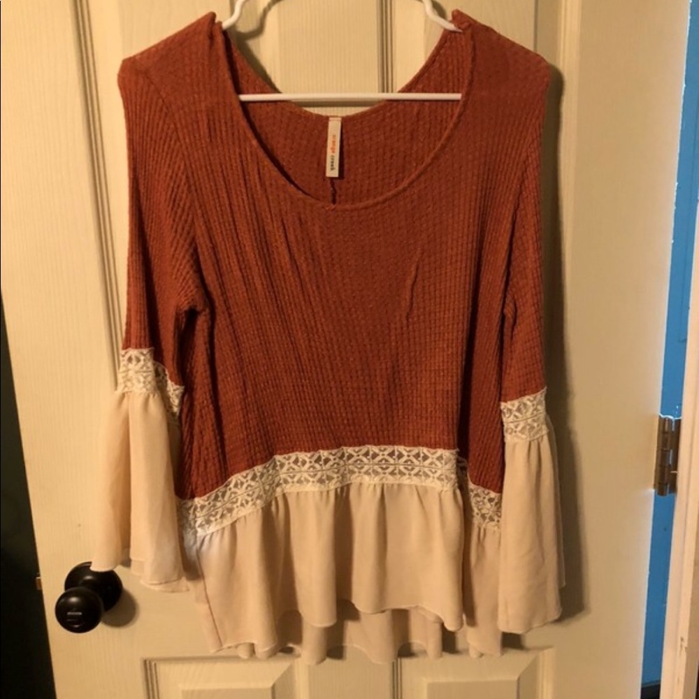 Orange Creek knit top. Size S